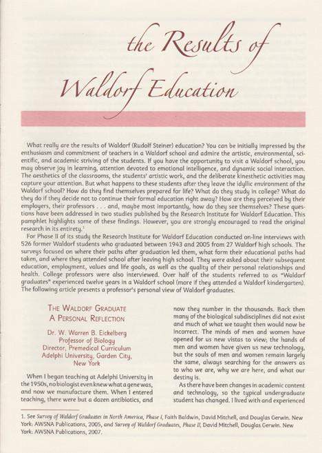 Results of Waldorf Education: single copy | Waldorf Publications