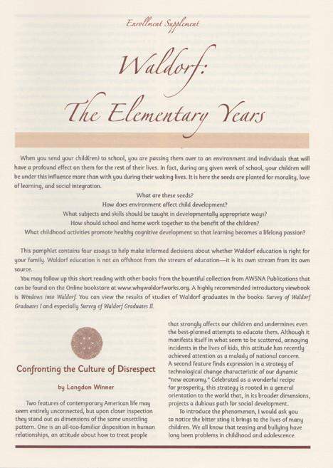Waldorf: The Elementary Years: single copy | Waldorf Publications