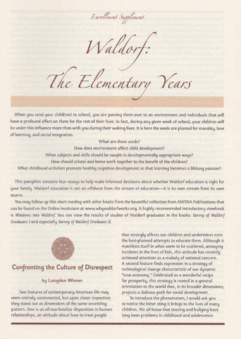 Waldorf: The Elementary Years: single copy